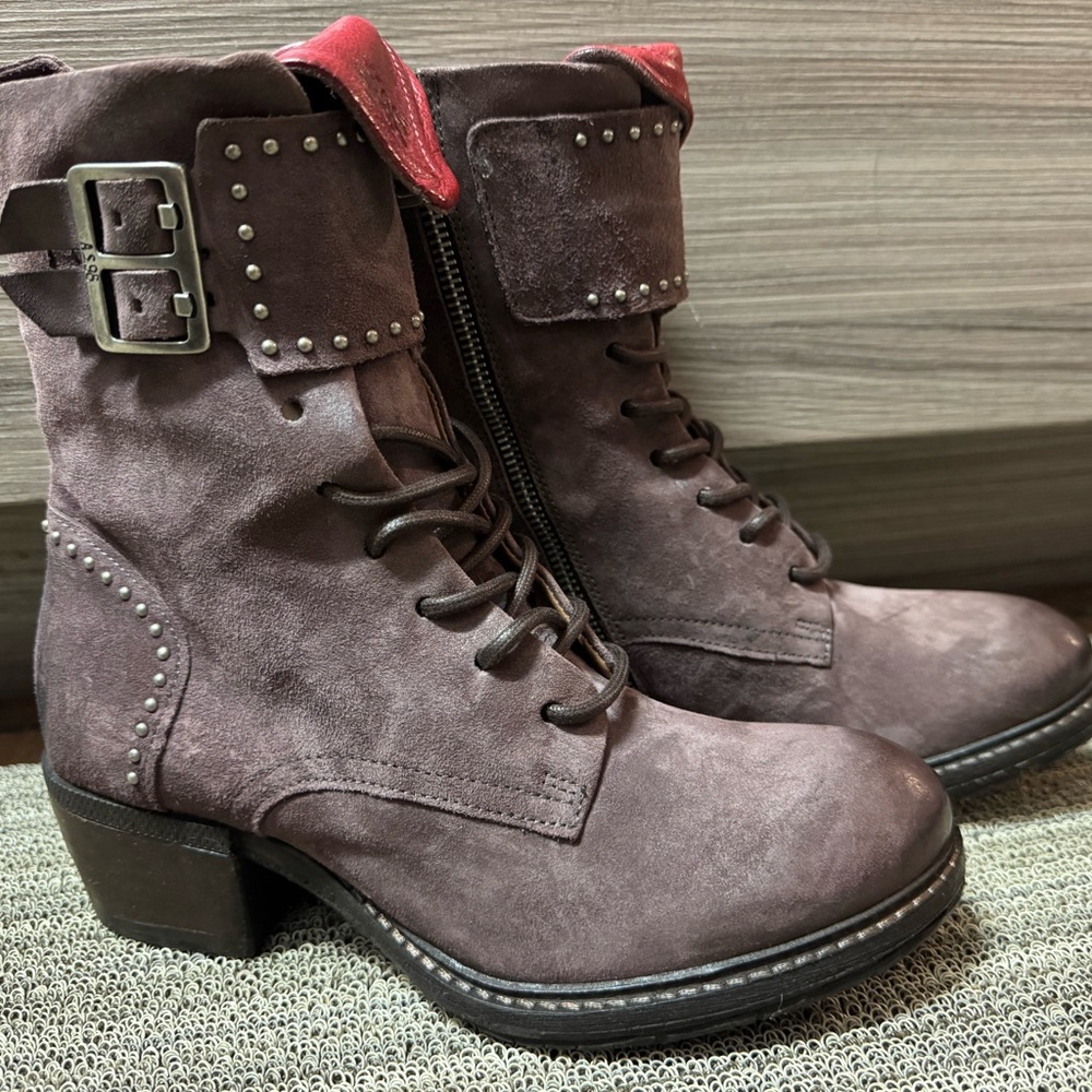 NEW AS98 37 CREE  MOTO BOOT STUDDED BUCKLES 6.5-7 US